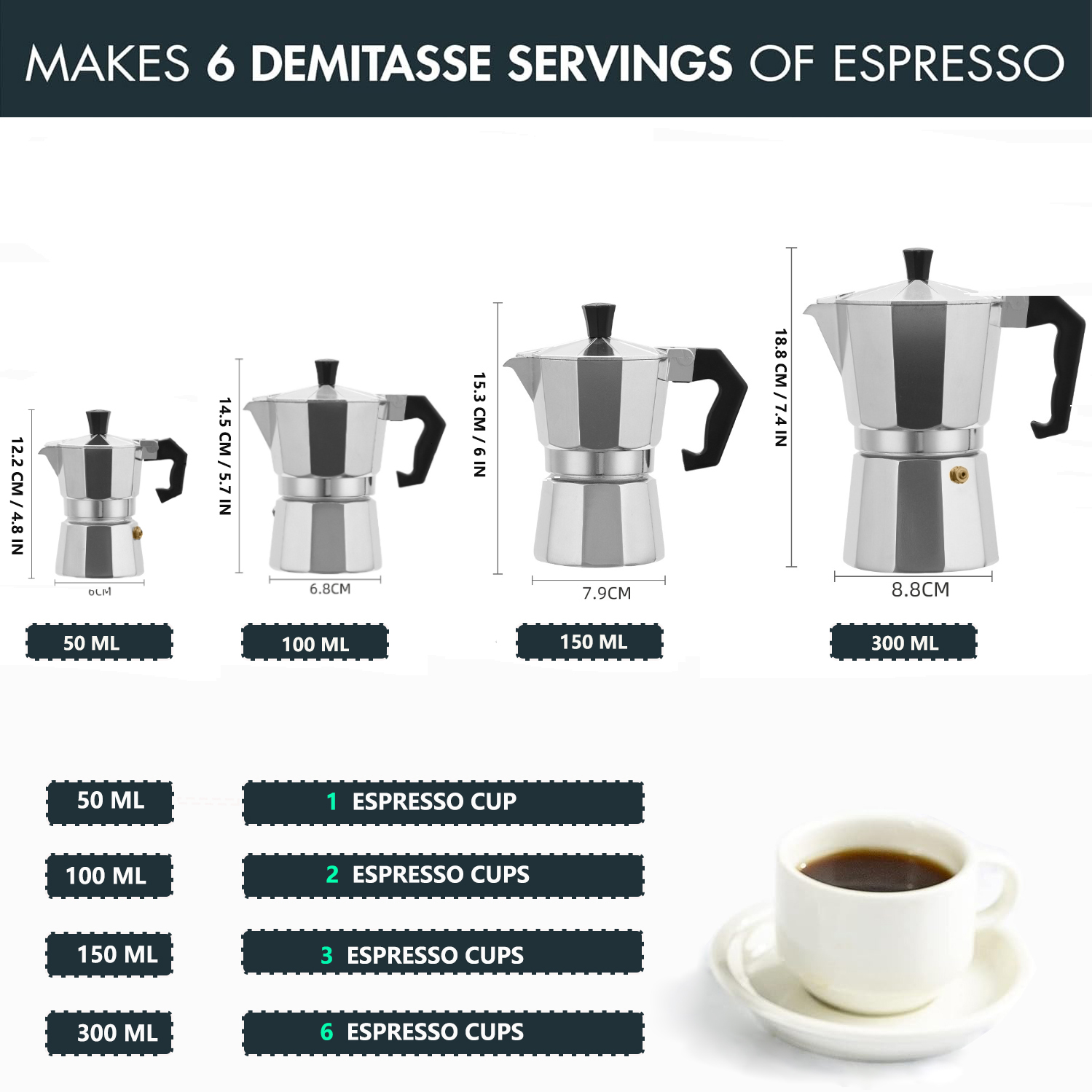 Classic Aluminum Moka Pot 50-3 - Quality Coffee Equipment ulasan dan harga