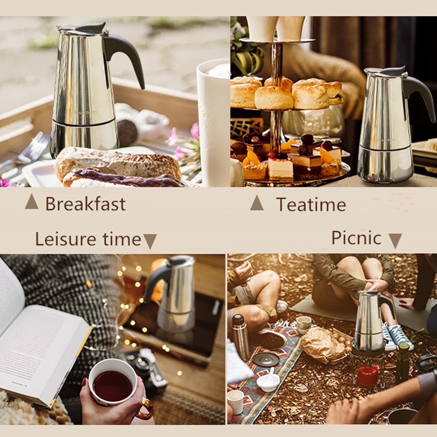 4/6/9 Cups Moka Pot Caffe Mach - Quality Coffee Equipment ulasan dan harga