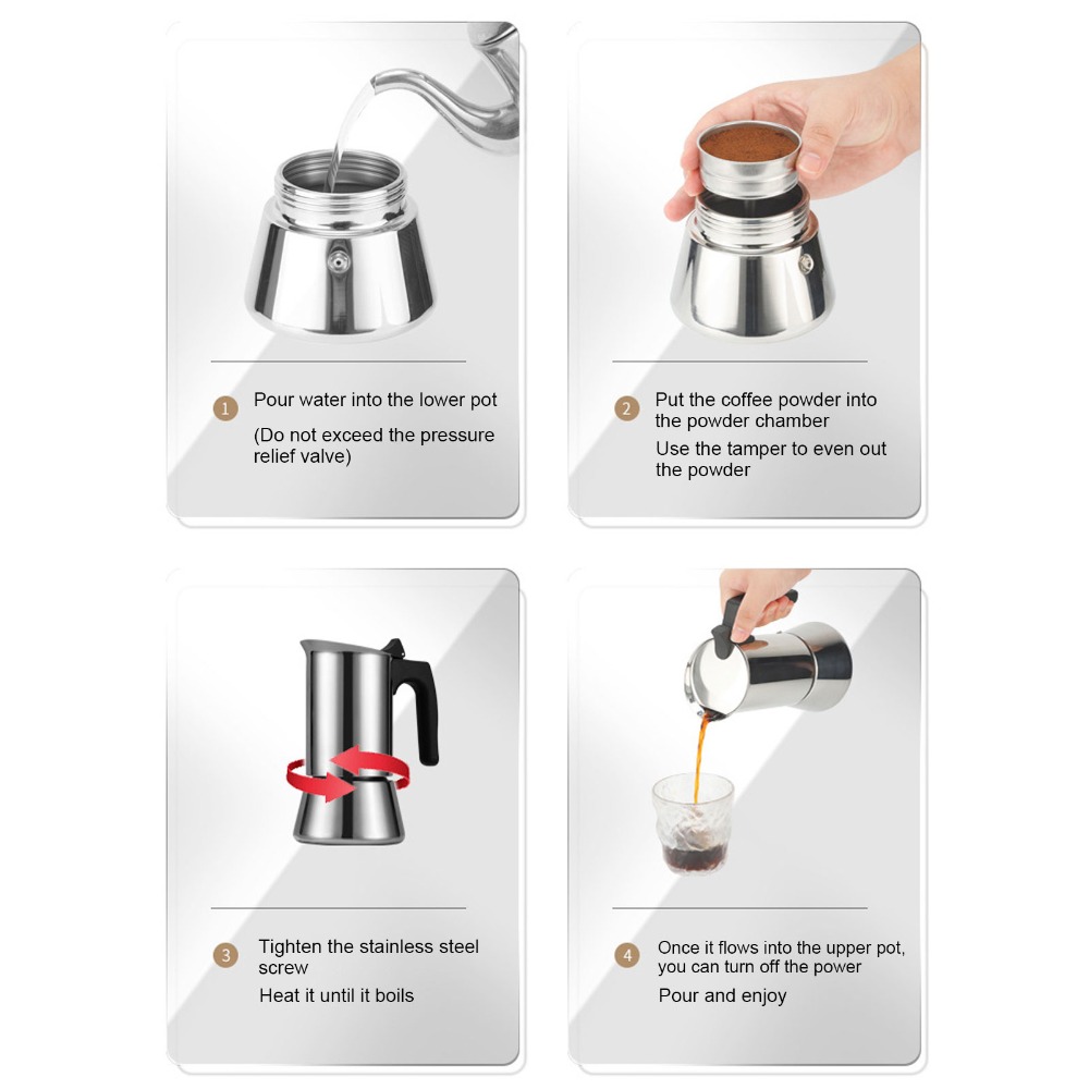 Stainless Steel Moka Pot Large - Quality Coffee Equipment ulasan dan harga